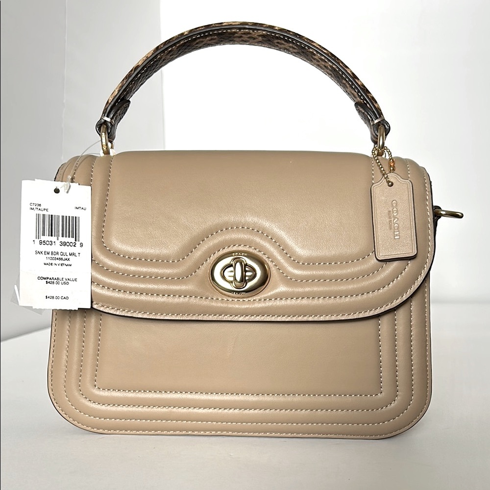 NWT Coach Tan Leather Shoulder Bag
